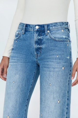 Lexi Mid-Rise Bowed Straight Denim - Confetti Vintage