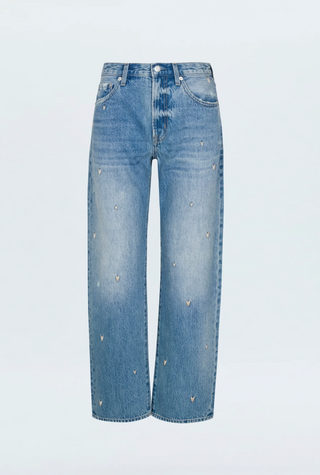 Lexi Mid-Rise Bowed Straight Denim - Confetti Vintage