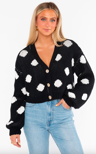 Clemmie Cardi - Polka Dot Knit