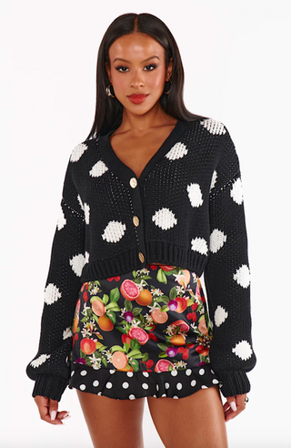 Clemmie Cardi - Polka Dot Knit