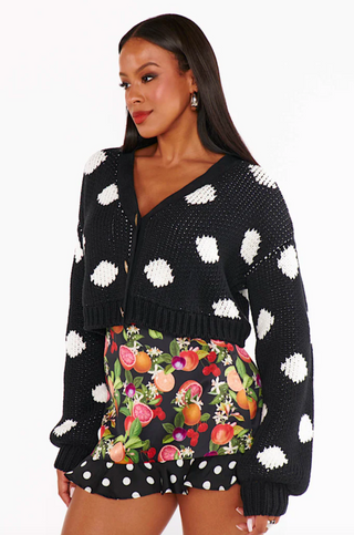 Clemmie Cardi - Polka Dot Knit