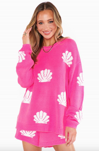 Go To Sweater - Hot Pink Shells