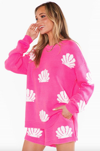 Go To Sweater - Hot Pink Shells