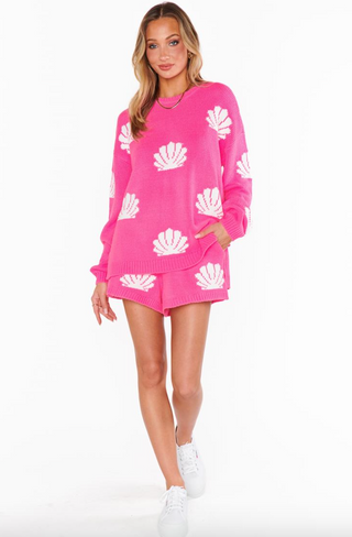 Go To Sweater - Hot Pink Shells