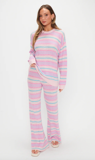 Feel Good Pants - Cotton Candy Stripe Knit