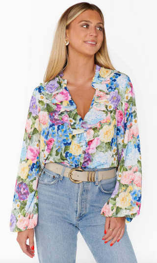 Suki Ruffle Top - Flower Shop