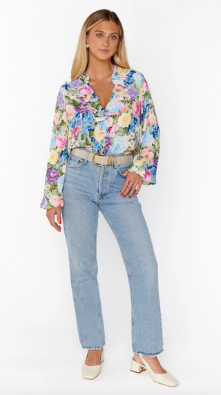 Suki Ruffle Top - Flower Shop