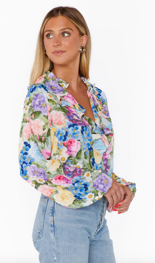 Suki Ruffle Top - Flower Shop