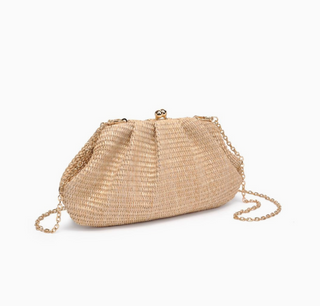 Triana Straw Frame Clutch - Natural