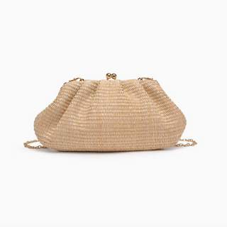 Triana Straw Frame Clutch - Natural