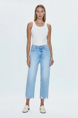 Cassie Crop Super High Rise Straight Denim - Leisure Vintage