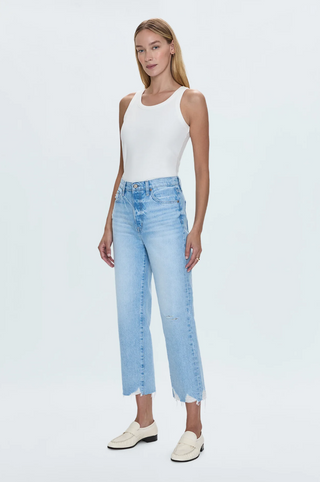 Cassie Crop Super High Rise Straight Denim - Leisure Vintage