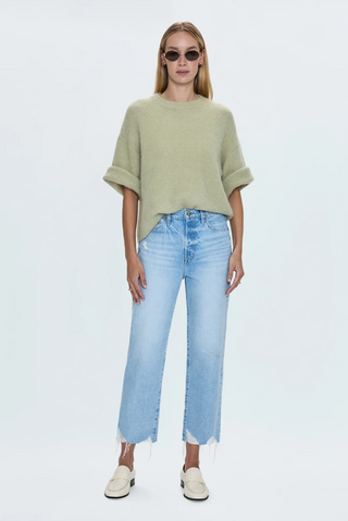 Cassie Crop Super High Rise Straight Denim - Leisure Vintage