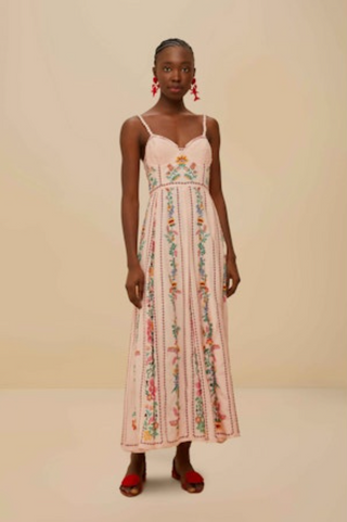 Delicate Forest Pink Maxi Dress