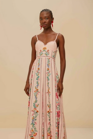 Delicate Forest Pink Maxi Dress