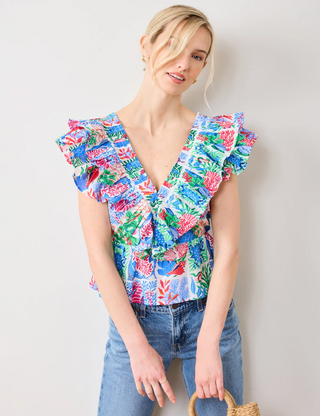Lola Blouse - Stain Glass Sea