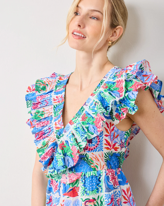 Lola Blouse - Stain Glass Sea