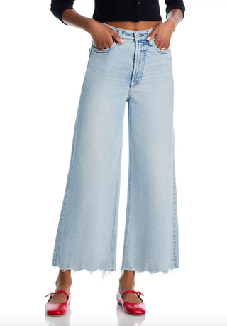 Lana Crop High Rise Ultra Wide Leg Denim - Sun-Kissed Vintage