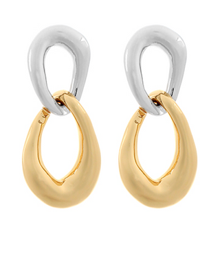 Two Toned Link Earrings
