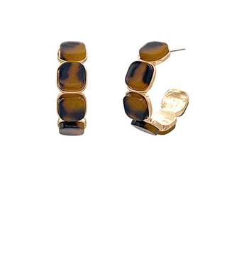 Tortoise Hoop Earrings