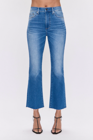 Lennon High Rise Crop Boot Denim - Ami