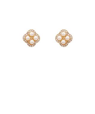 Pearl Clover Stud Earrings