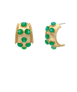 Antique Bold Hoops - Green