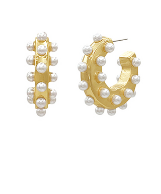 Pearl Embellishment Hoops