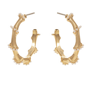 Pearl Bamboo Hoops