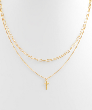 Layered Cross Necklace