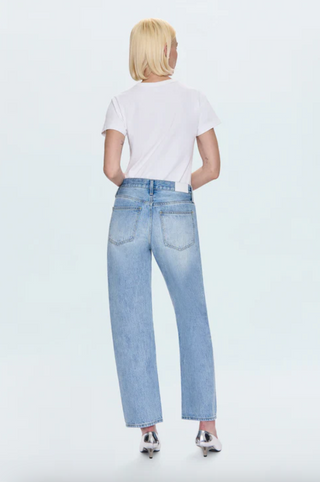 Lexi Mid Rise Bowed Straight Jean - Aries