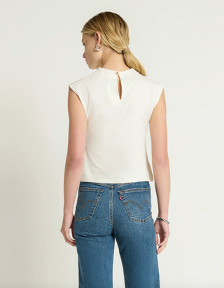 Lulu Mock Neck Top - Porcelain