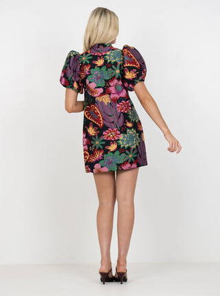 Hampton Mini Dress - Midnight Garden