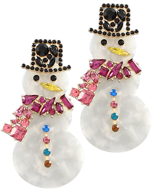 Crystal Snowman Earrings
