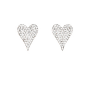 Pave Heart Stud Earrings