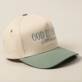 God Is Good Trucker Hat - Sage
