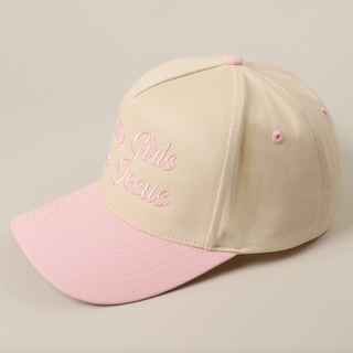 Pretty Girls Love Jesus Trucker Hat - Light Pink