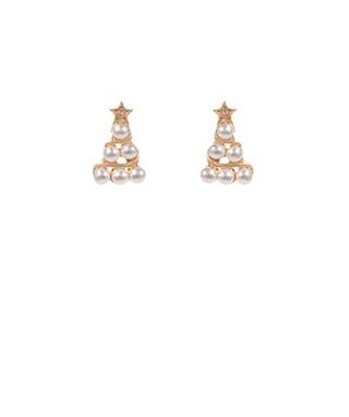 Pearl Christmas Tree Studs
