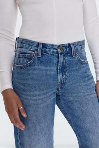 Lexi Mid Rise Bowed Straight Jean - Metropolis