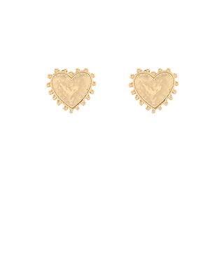 Gold Dotted Heart Studs