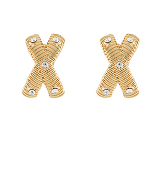 Gold X-Shaped Earrings