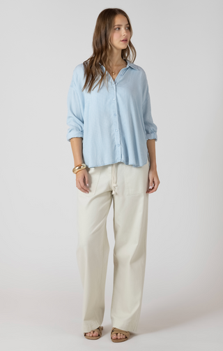 Coastal Stripe Button Front Top