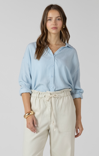 Coastal Stripe Button Front Top