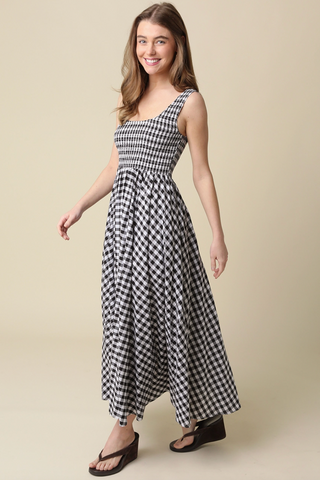 Maren Gingham Smocked Maxi Dress