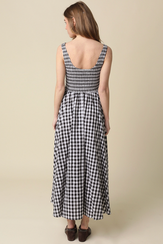 Maren Gingham Smocked Maxi Dress