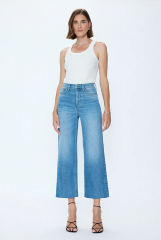Lana Crop High Rise Ultra Wide Leg Denim - Wild Heart