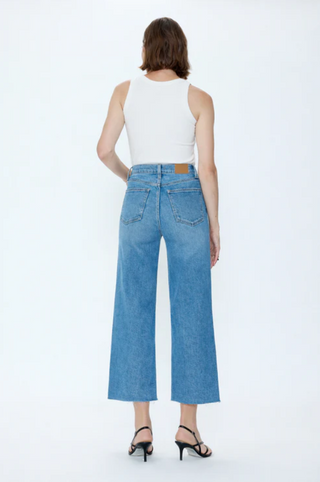 Lana Crop High Rise Ultra Wide Leg Denim - Wild Heart