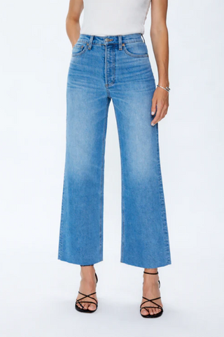 Lana Crop High Rise Ultra Wide Leg Denim - Wild Heart