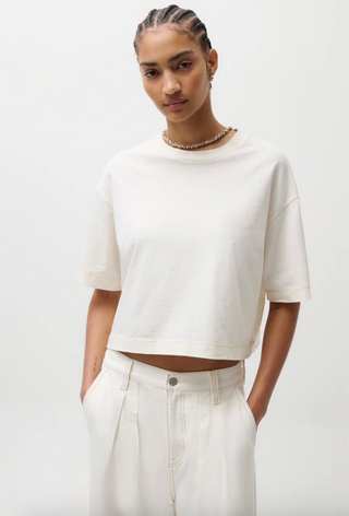Mae Cropped Tee - Soft White