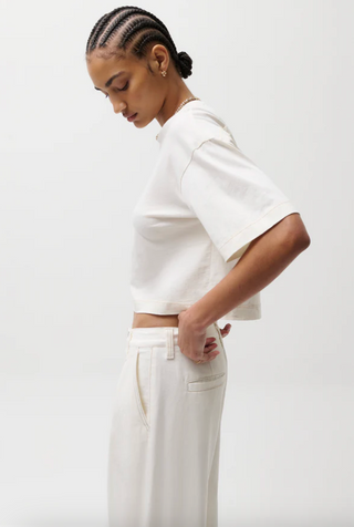 Mae Cropped Tee - Soft White
